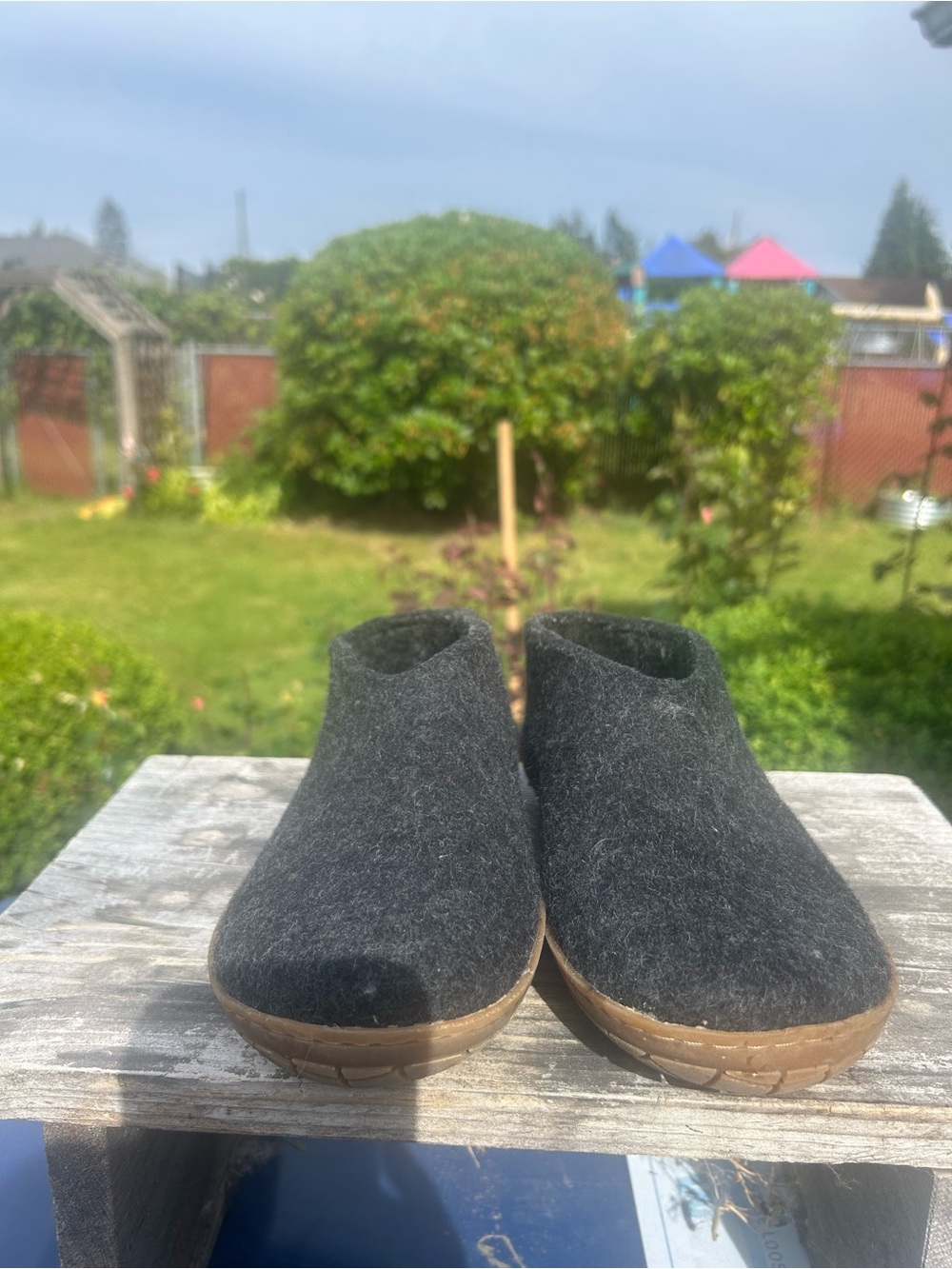 Glerups Women’s Black Slip On Wool Slipper With Honey Rubber Bottom Sz 38/7.5US - Picture 2 of 14